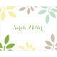 Green and Yellow Botanical Leaves Foldover Note Cards Image 2 of 3